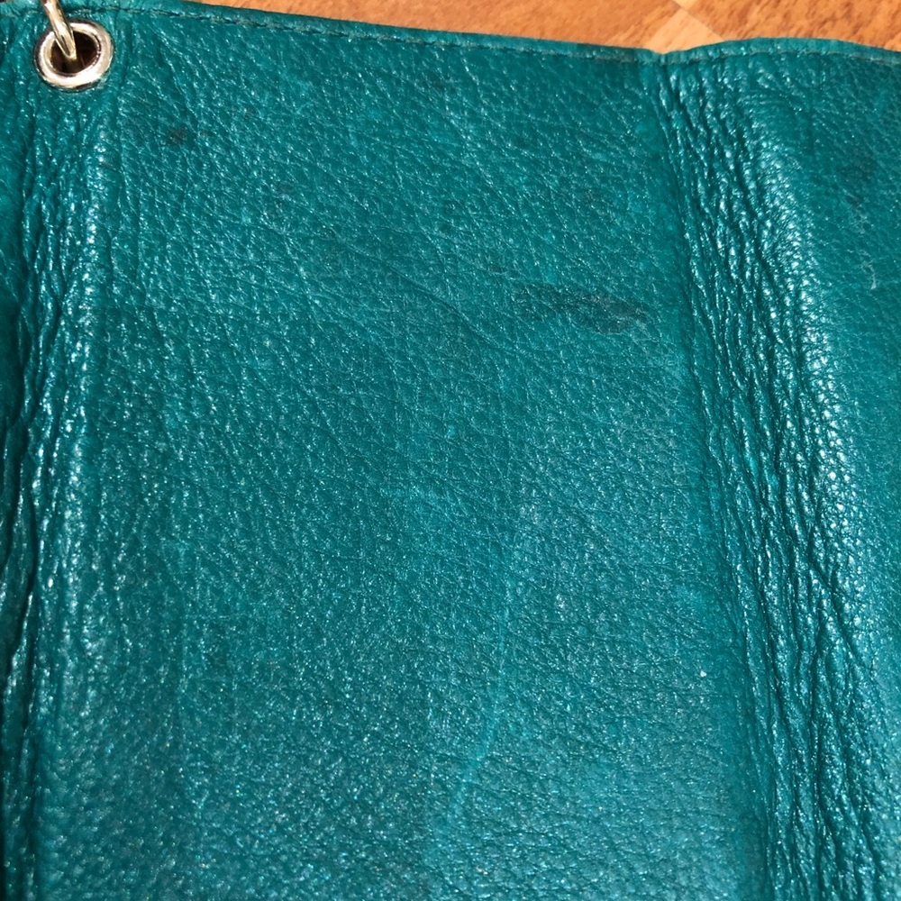 Cole Haan Green Shimmer Leather Wallet Cell Holder - Picture 5 of 5